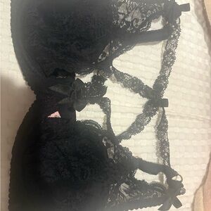 Agent Provocateur Black Lace Bra with Bow Accents